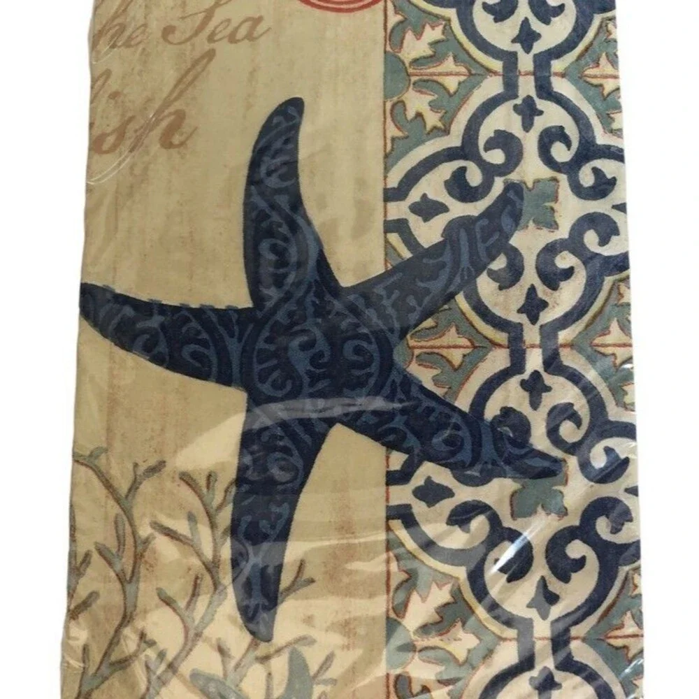 Blue Starfish Paper Napkins Hand Towels Decoupage 26 pk Set of 2 Beach Summer